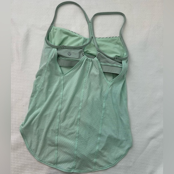 Lululemon Roll Out Tank in Heathered Fresh Teal / Mini Hyper Stripe Fresh Teal - Picture 5 of 10
